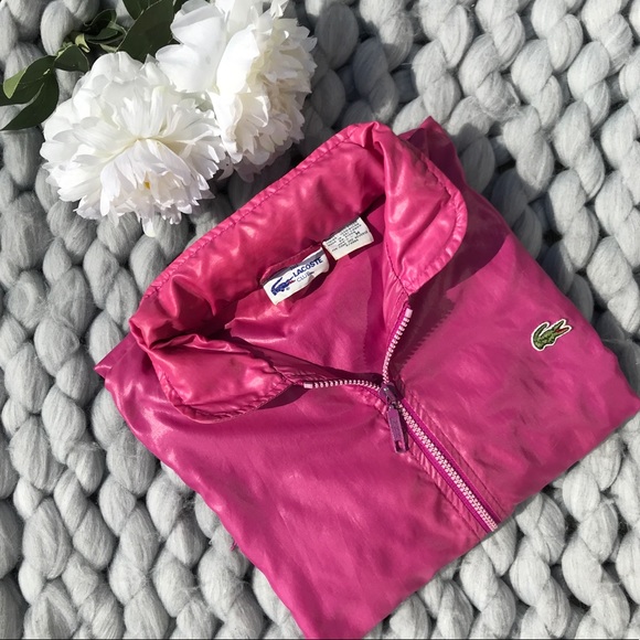••vtg 80s lacoste hot pink windbreaker•• - Picture 4 of 8